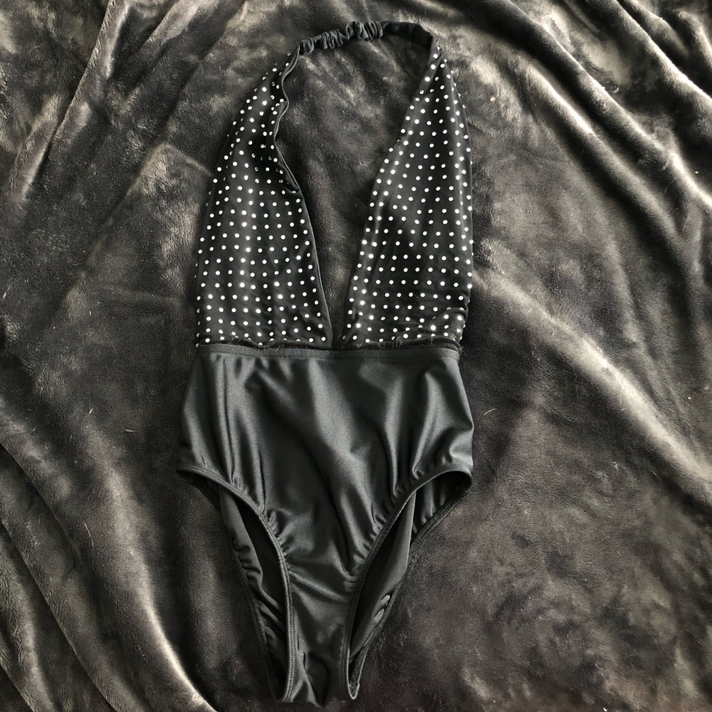 Urban Outfitters Black Diamanté Bodysuit